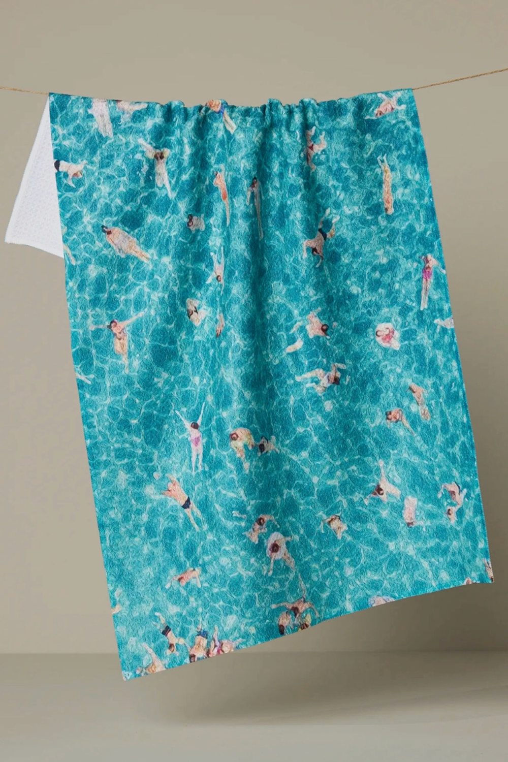 Geometry Kitchen Tea Towel - Swimming Crowd