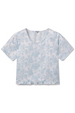 May Flower Boyfriend Tee with Ruffle - Blue