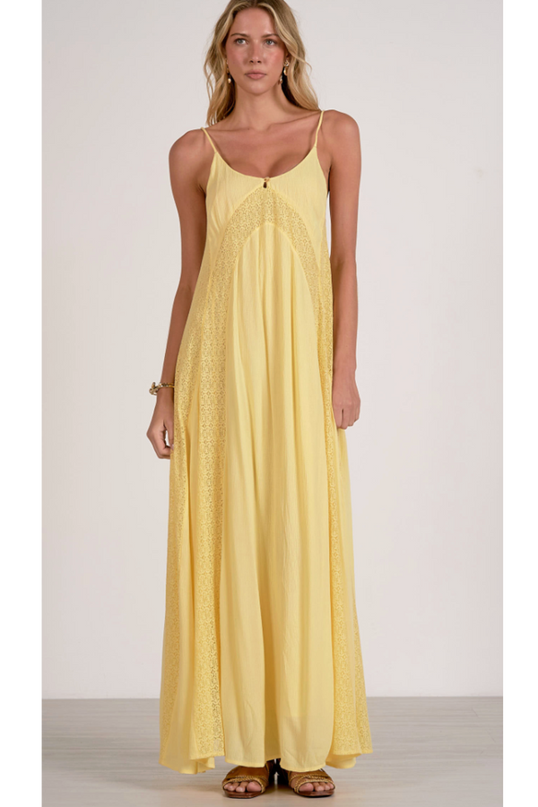 EL Summer Maxi Spagetti Strap Dress - Vanilla Yellow