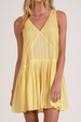EL V-Neck Sleeveless Short Dress - Vanilla Yellow