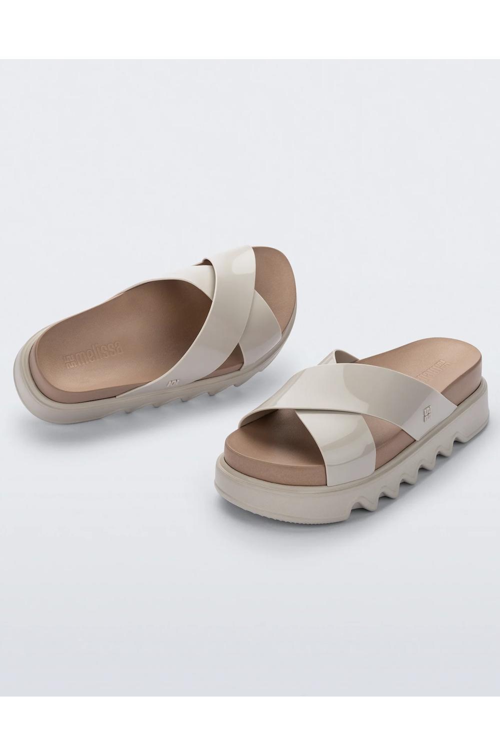 Cozy Cross Platform Sandal - Brown + Beige