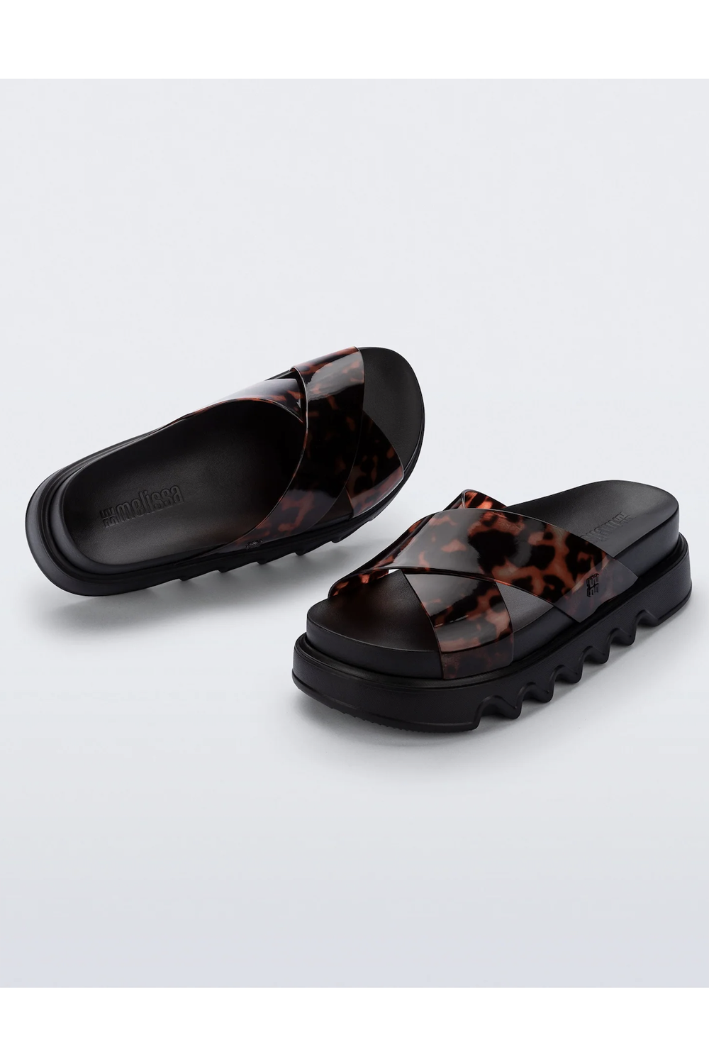 Cozy Cross Platform Sandal - Black + Tortoise