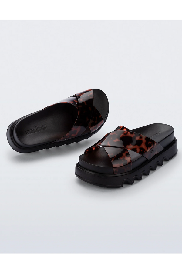 Cozy Cross Platform Sandal - Black + Tortoise