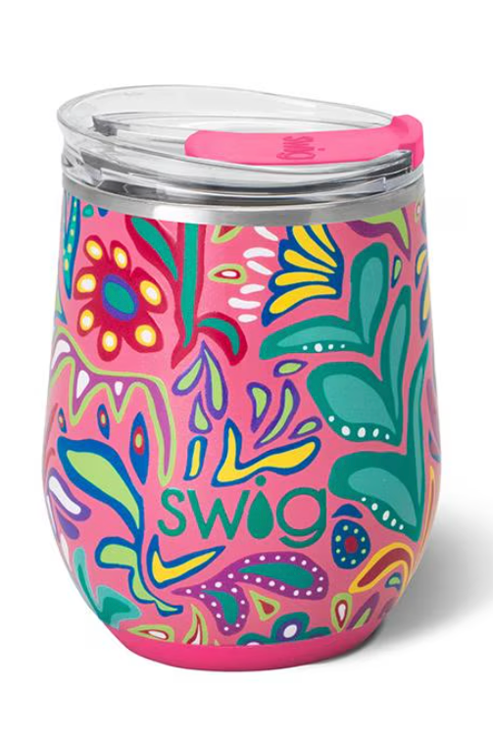 Modern Stemless Wine Tumbler - Flora Rosa
