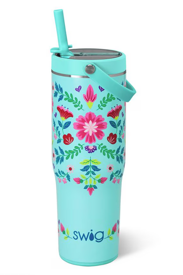 Swig Leakproof To-Go Tumbler - Flora Azul