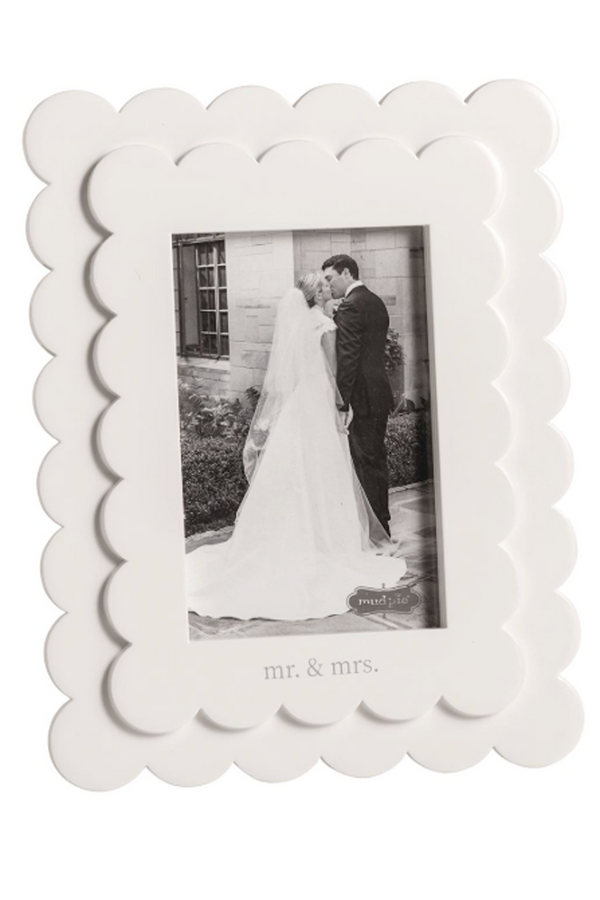 Mr. & Mrs. Scallop Wood Frame