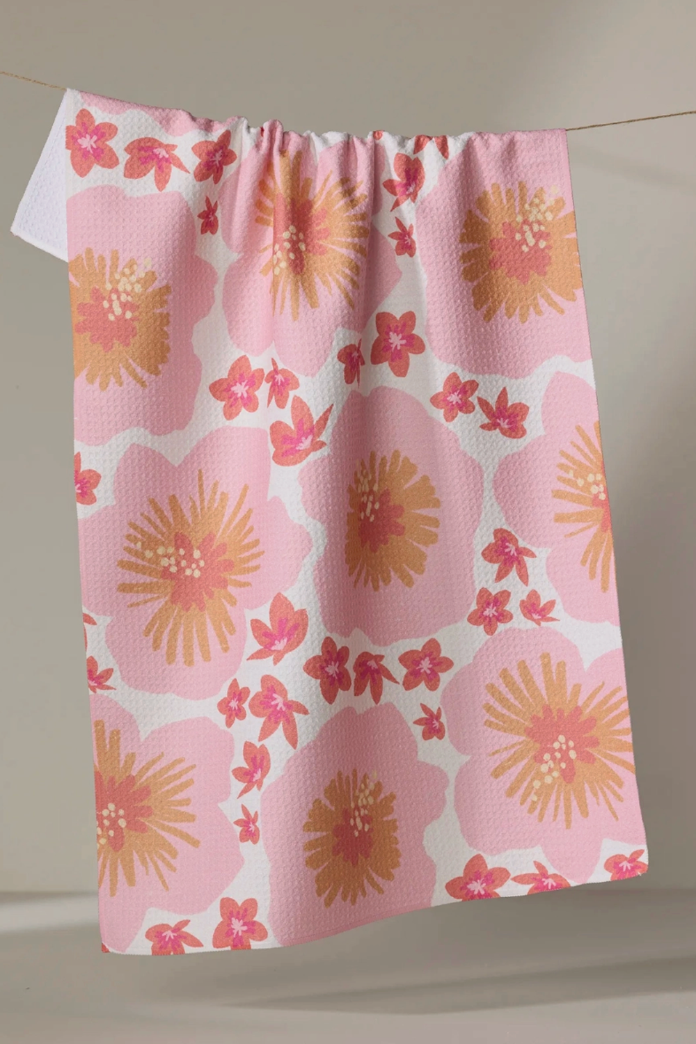 Geometry Kitchen Tea Towel - Hibiscus Sunset