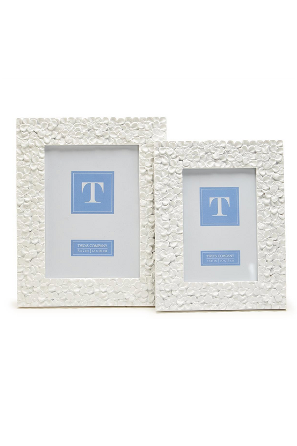 Hydrangea Rectangle Frame - White