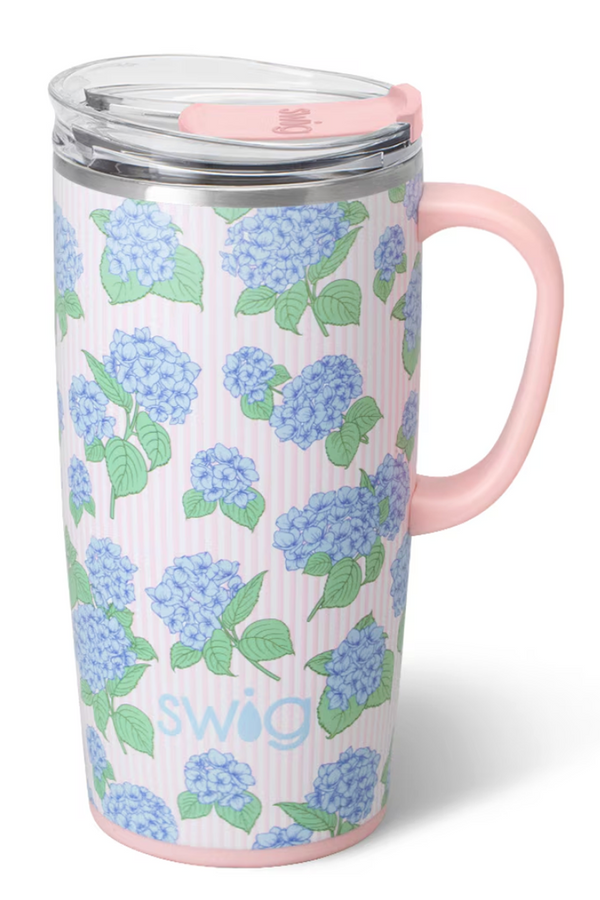 TALL Modern Coffee Mug - Hydrangeas