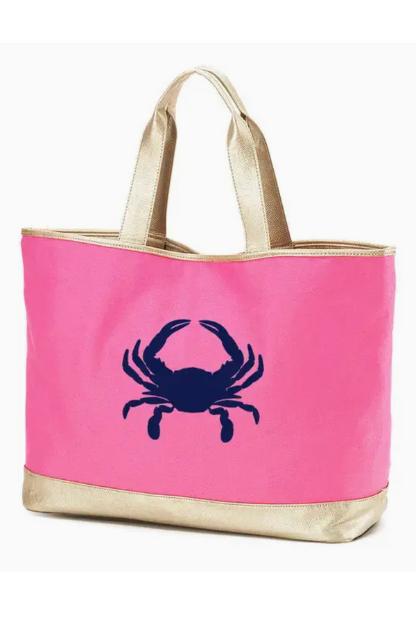 Crab Cabana Tote - Hot Pink