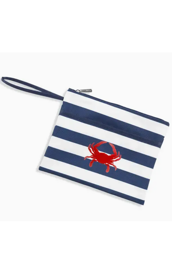 Crab Stripe Wet Bag Wristlet