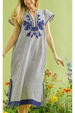 Palm Springs Stripe Midi Dress - Blue