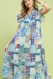 Patchwork Maxi Dress - Blue Mix