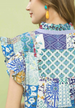Patchwork Maxi Dress - Blue Mix