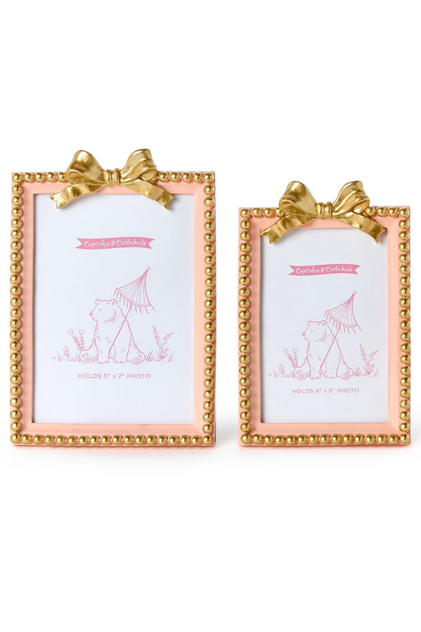 Golden Bow Frame - Pink