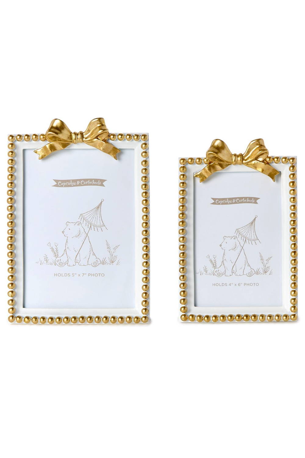 Golden Bow Frame - White