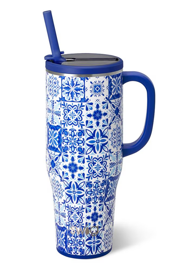 Swig Mega Mug - Indigo Tiles
