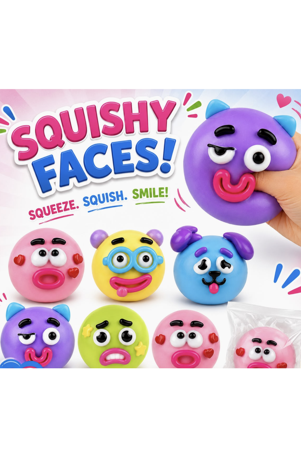 Squishy Face Emoji Squeeze Toy