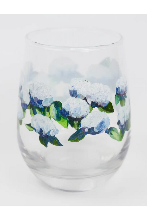 Hovell Wine Glass - Coastal Hydrangeas