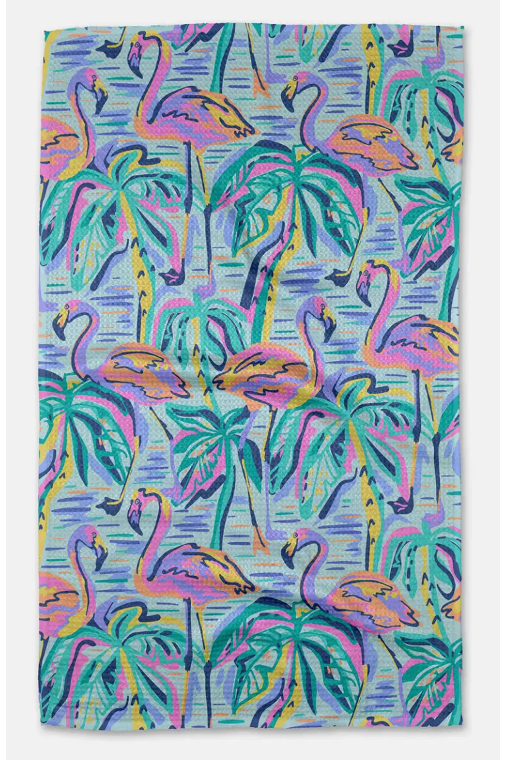 Geometry Kitchen Tea Towel - Pink Flamingo