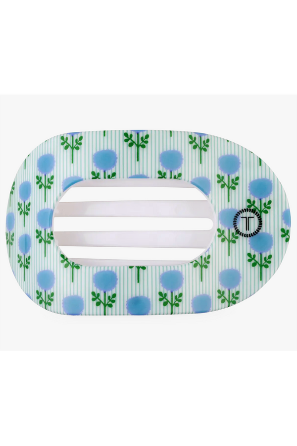 Teleties Flat Round Hair Clip - Blue Marigold