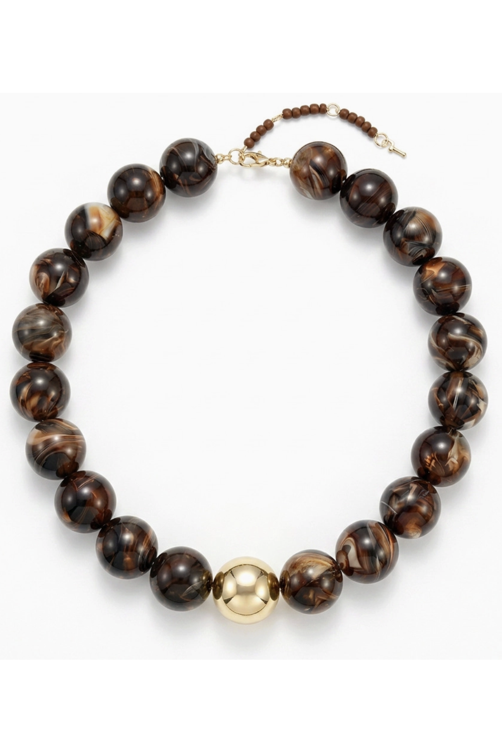 Statement Bubble Necklace - Tortoise + Gold