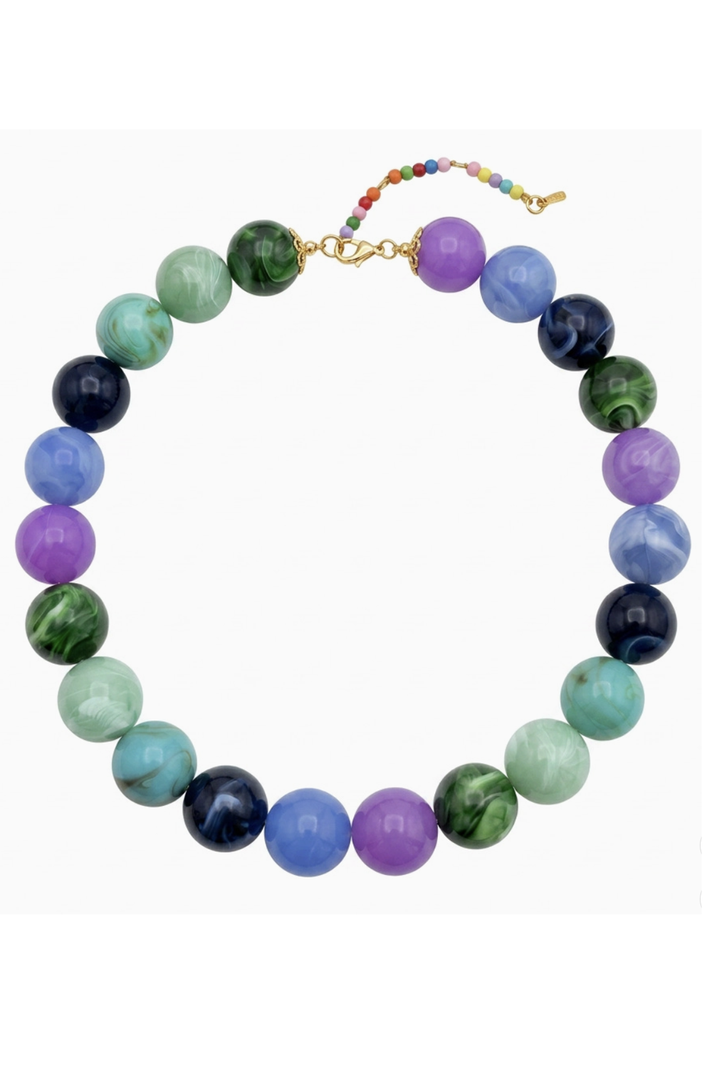 Statement Bubble Necklace - Cool Tones