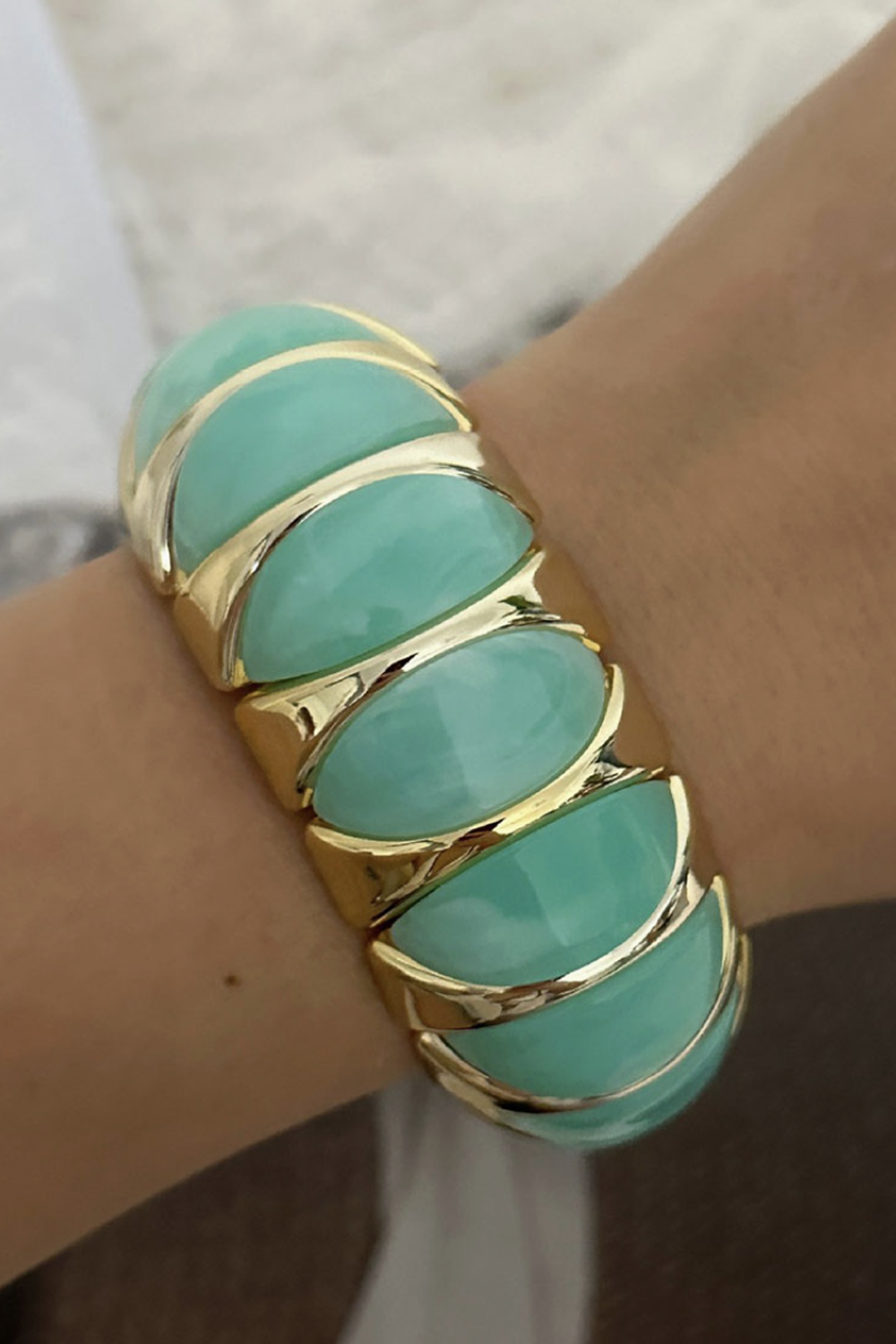 Resin Amalia Stretch Bracelet - Turquoise