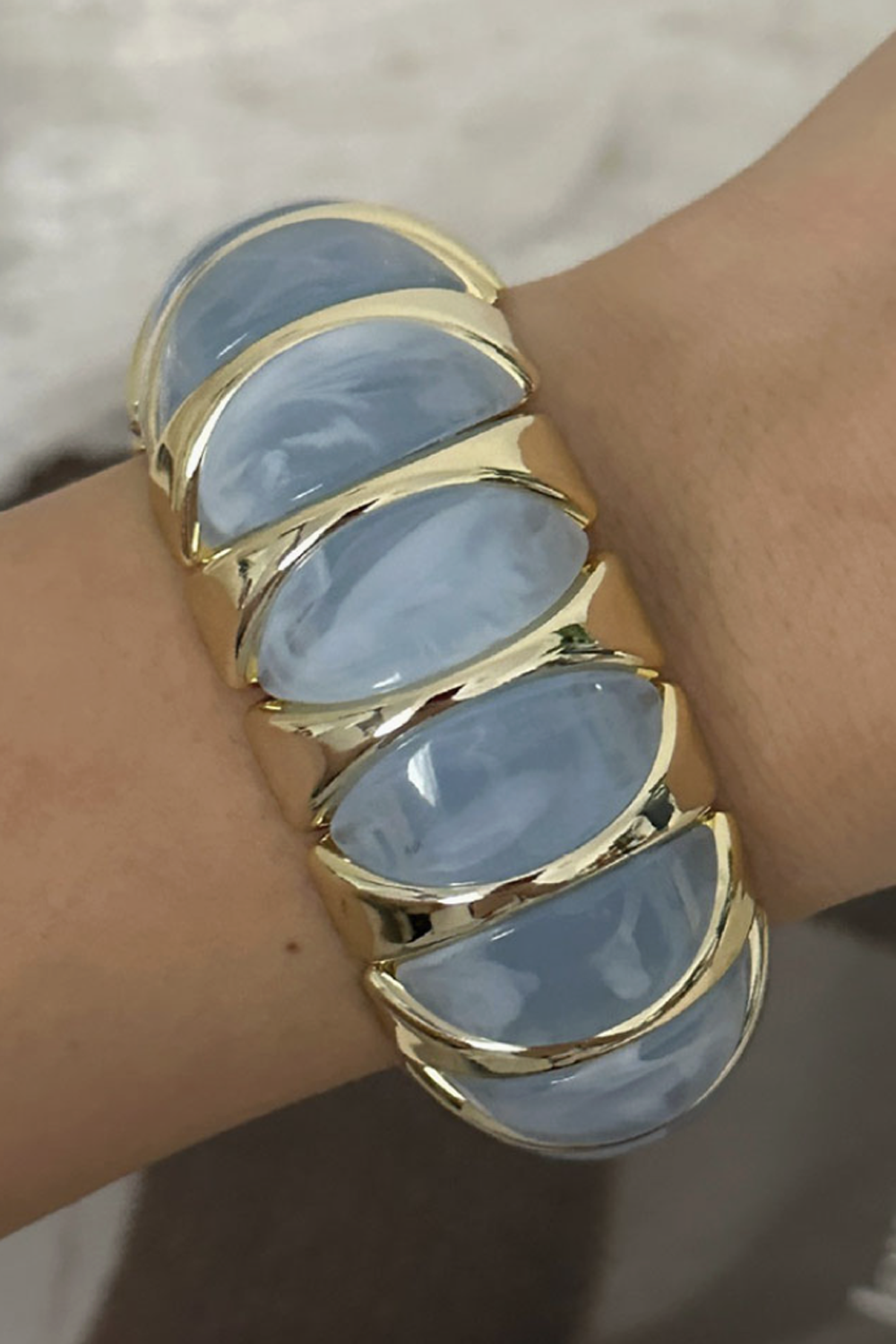 Resin Amalia Stretch Bracelet - Denim