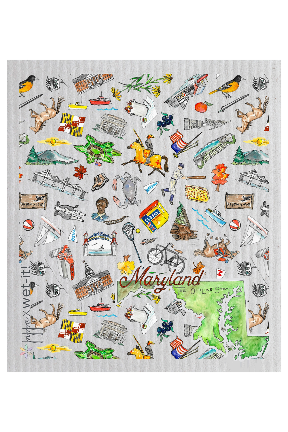Swedish Dish Cloth - Maryland Icons