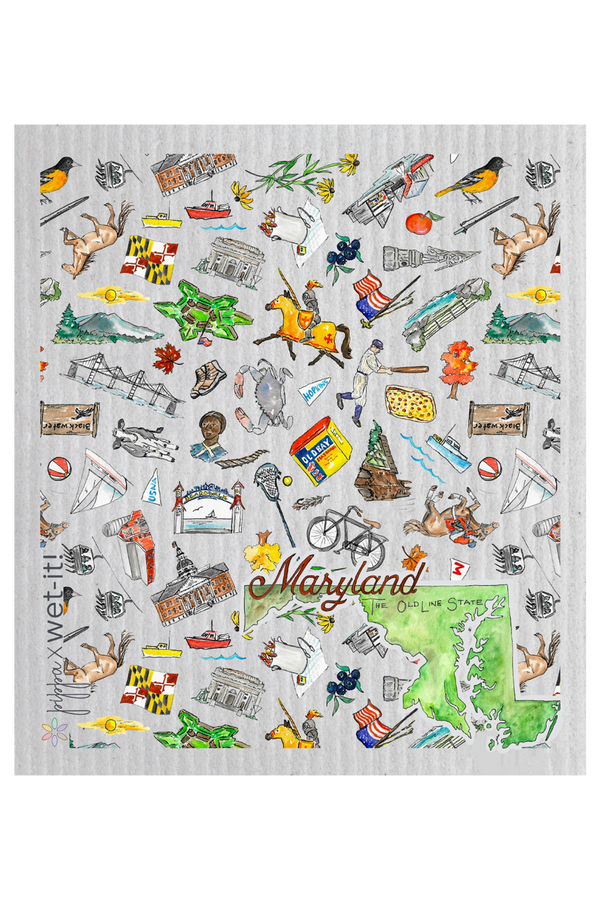 Swedish Dish Cloth - Maryland Icons