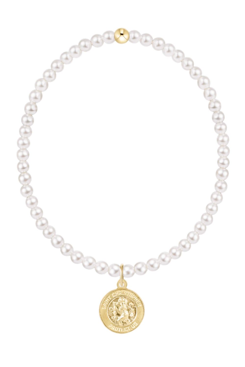 EN Protection Disc Charm Bracelet - Pearl