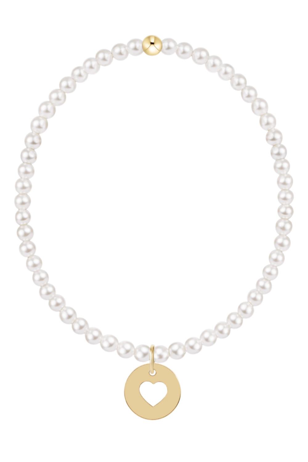 EN Regular Love Disc Charm Bracelet - Pearl