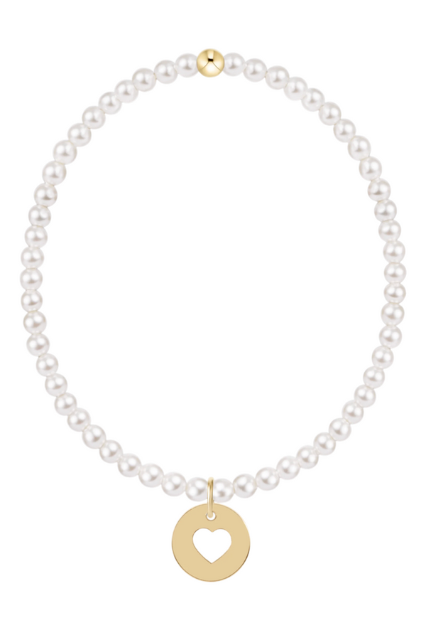 EN Regular Love Disc Charm Bracelet - Pearl