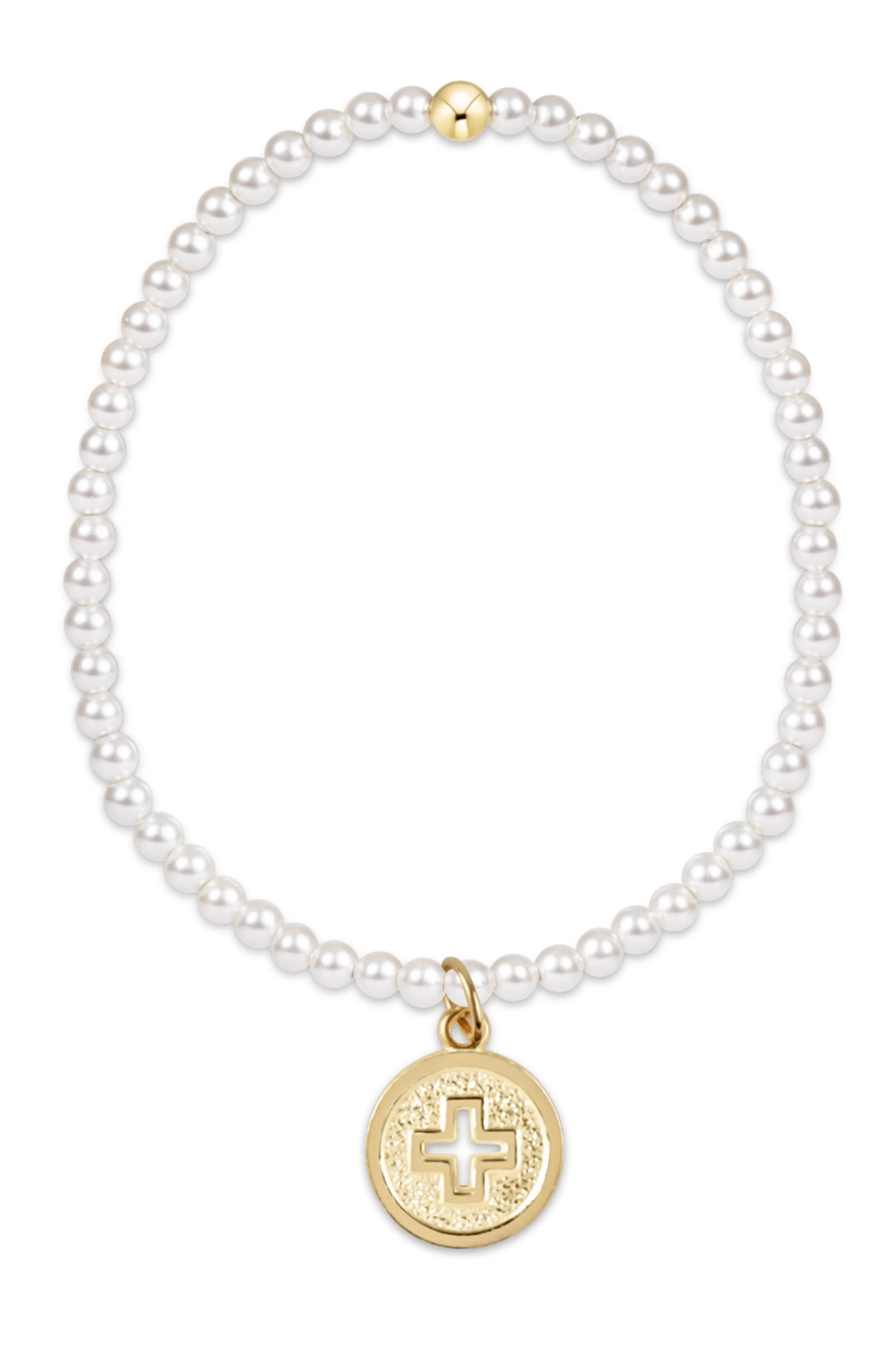 EN Classic Bracelet with Signature Cross Disc - Pearl