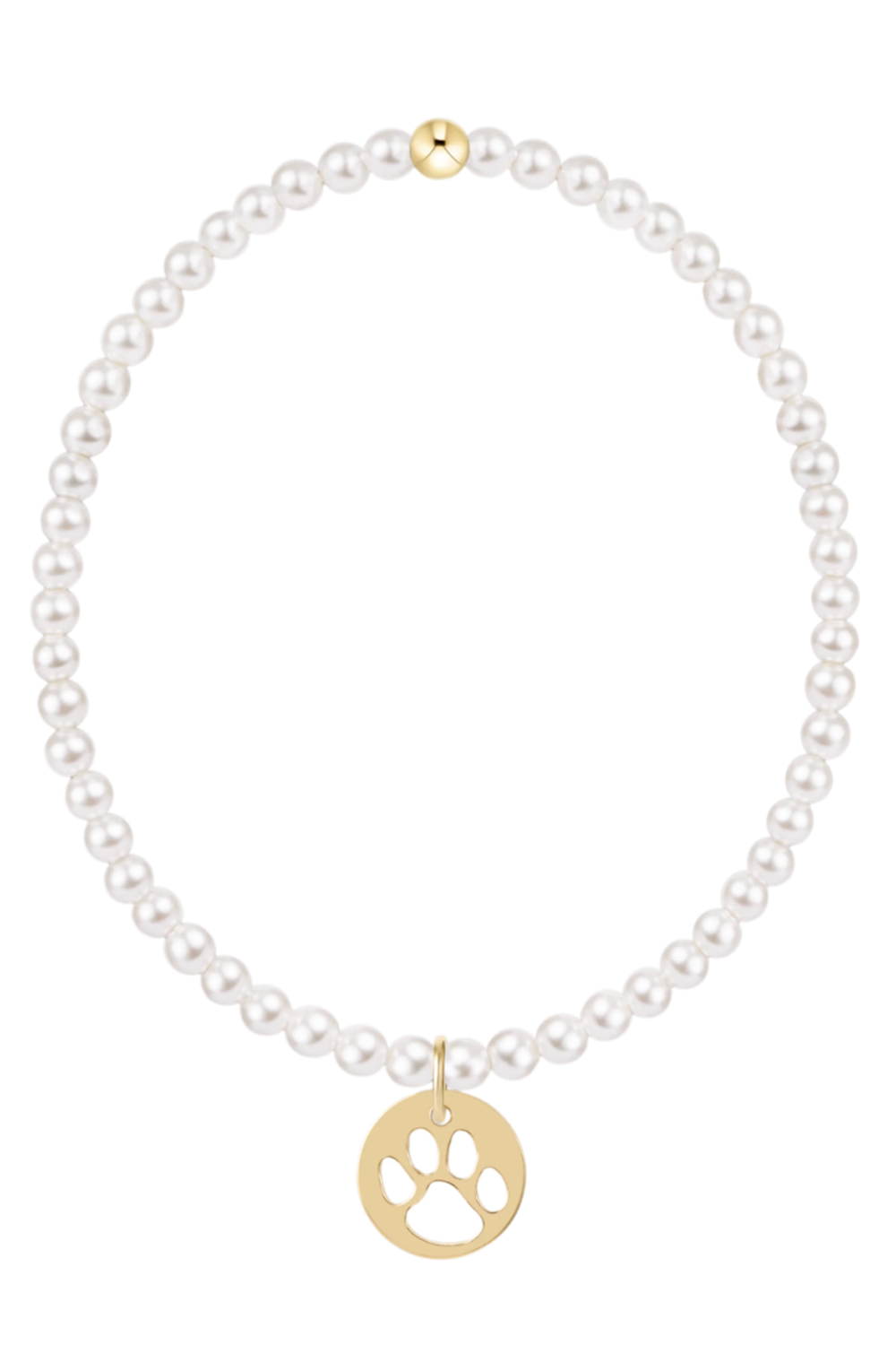 EN Classic Paw Print Disc Bracelet - Pearl