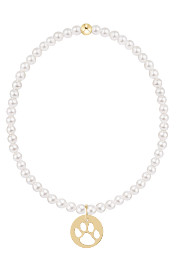 EN Classic Paw Print Disc Bracelet - Pearl