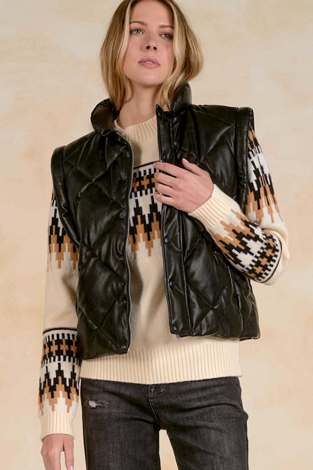 EL Quilted Vest - Black