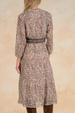 EL Midi V-Neck Dress - Brown Lia