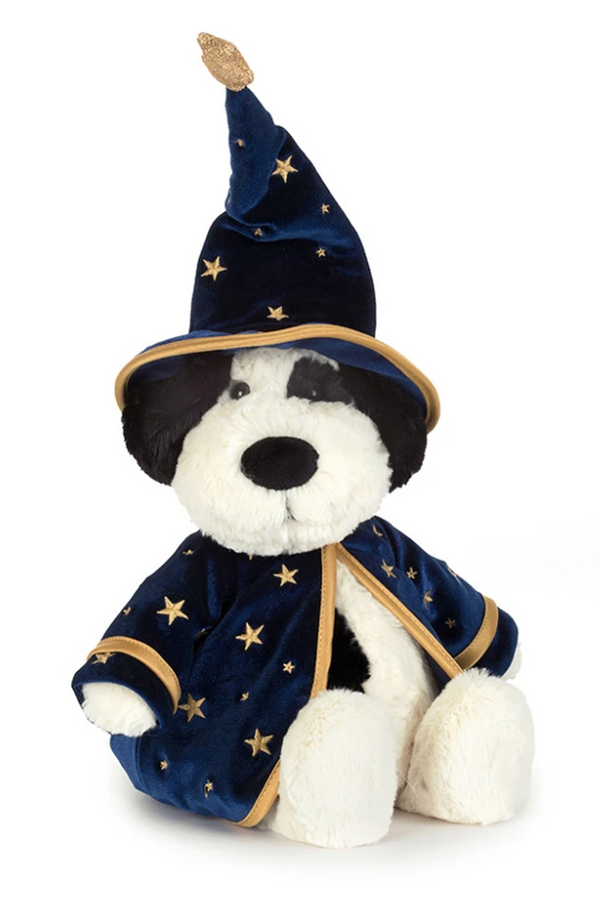 JELLYCAT Bashful Puppy - Black & Cream Rufferty Wizard Outfit