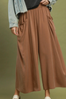 Flowy Wide Leg Pocket Pants - Brown