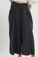 Flowy Wide Leg Pocket Pants - Navy