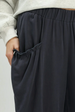 Flowy Wide Leg Pocket Pants - Navy
