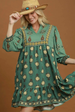 Mixed Boho Mini Dress - Sage