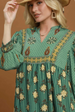 Mixed Boho Mini Dress - Sage