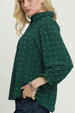 Swiss Dot Smocked Yoke Blouse - Hunter Green