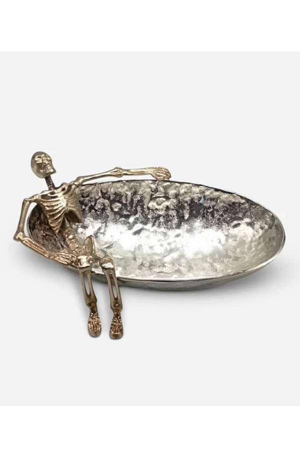 Metal Lounging Skeleton Bowl