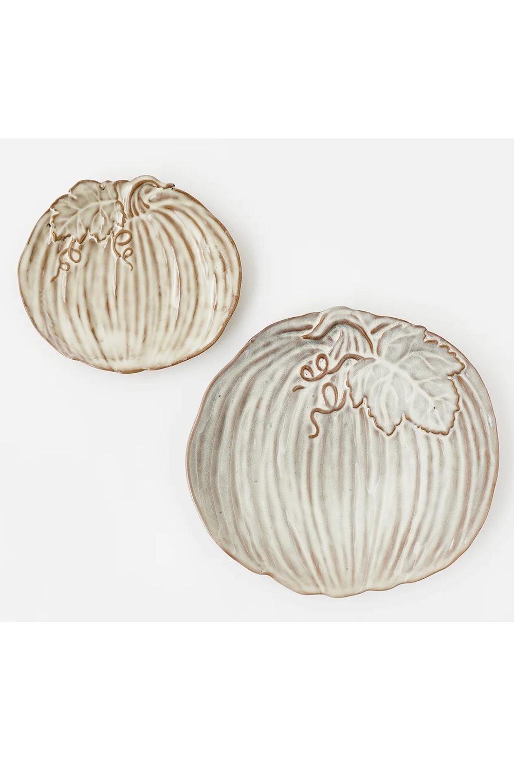 Set of 2 Pumpkin Stoneware Plates