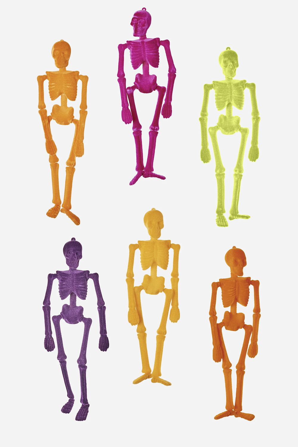 Small Flocked Skeleton Figure