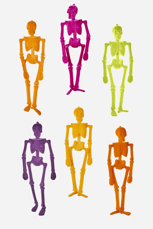 Small Flocked Skeleton Figure